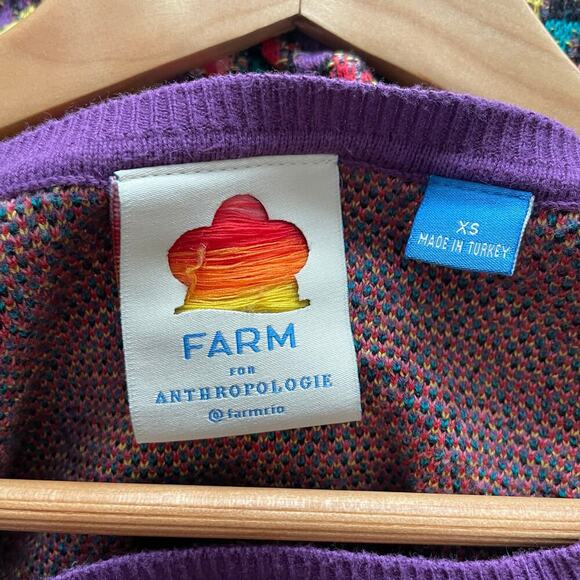 Farm Rio for Anthropologie Sweater Granny Square Pattern Size XS - Picture 8 of 10